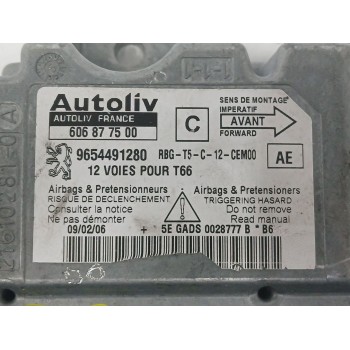 Recambio de centralita airbag para peugeot 307 cc (3b) 2.0 hdi 135 referencia OEM IAM 9654491280 606877500 