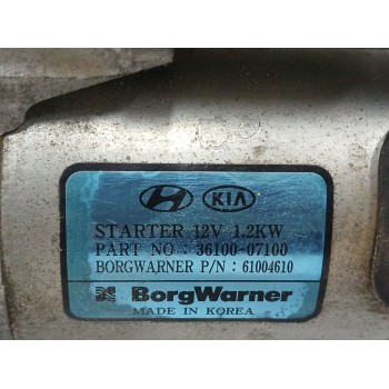 Recambio de motor arranque para kia picanto iii (ja) 1.0 referencia OEM IAM 81310G6050  