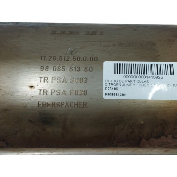 Recambio de filtro de particulas para citroën jumpy fugón 2.0 blue-hdi fap referencia OEM IAM 9808561380  