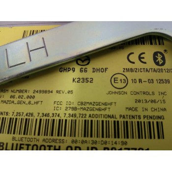 Recambio de modulo electronico para mazda 6 kombi ()(.2012) style referencia OEM IAM GHP966DH0F BLUETOOTH 