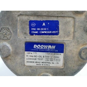 Recambio de compresor aire acondicionado para ssangyong rodius 2.7 turbodiesel cat referencia OEM IAM A6652300011 180500390A 10P