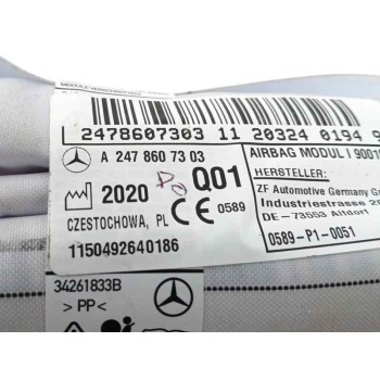 Recambio de airbag cortina delantero izquierdo para mercedes-benz gla (h247) gla 200 d (247.712) referencia OEM IAM A2478607303 