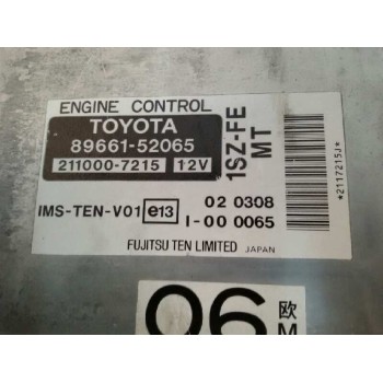 Recambio de centralita motor uce para toyota yaris (_p1_) 1.0 (scp10_) referencia OEM IAM 8966152075 2110007215 