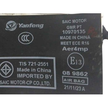 Recambio de cinturon seguridad delantero derecho para mg zs suv (azs1) 1.0 t-gdi referencia OEM IAM 10970135  