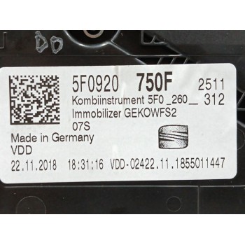 Recambio de cuadro instrumentos para seat leon st (5f8) 1.5 16v tsi act referencia OEM IAM 5F0920750F 5F0260312 A2C16799800