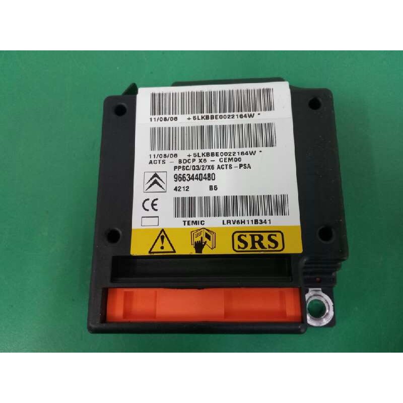 Recambio de centralita airbag para citroën c6 (td_) 2.7 hdi referencia OEM IAM 9663440480  