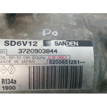 Recambio de compresor aire acondicionado para renault grand modus dynamique referencia OEM IAM 8200651251 3720903844 