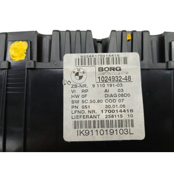 Recambio de cuadro instrumentos para bmw serie 1 berlina (e81/e87) 118i referencia OEM IAM 9110191  