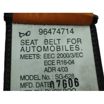 Recambio de cinturon seguridad trasero para chevrolet captiva 2.0 diesel cat referencia OEM IAM 96474714 TERCERA FILA 