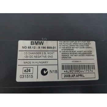 Recambio de sistema audio / radio cd para bmw serie 3 berlina (e90) 335d referencia OEM IAM 65129196669 CARGADOR DE CD 