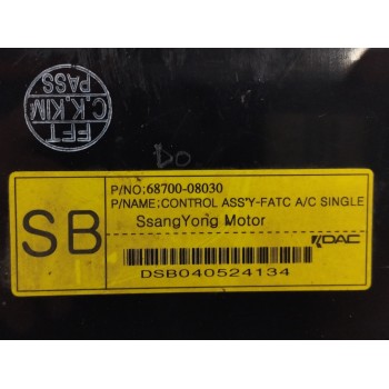 Recambio de mando climatizador para ssangyong rexton 2.9 turbodiesel cat referencia OEM IAM 6870008030  