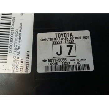 Recambio de modulo electronico para toyota auris hybrid active referencia OEM IAM 8922112481  