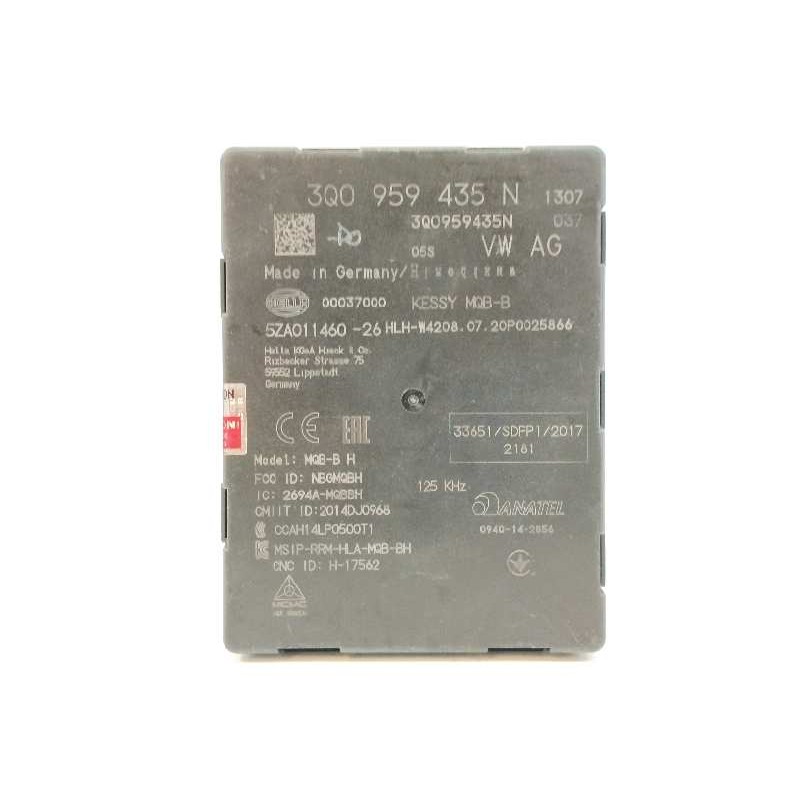 Recambio de modulo electronico para audi q3 sportback (f3n) 35 tdi s line referencia OEM IAM 3Q0959435N AUTORIZACION DE ACCESO Y