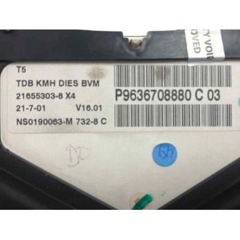 Recambio de cuadro instrumentos para peugeot 307 (s1) 2.0 hdi cat referencia OEM IAM 9636708880  