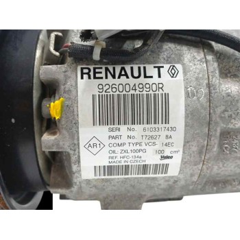 Recambio de compresor aire acondicionado para renault captur i ( j5 h5 ) 1.5 dci 110 referencia OEM IAM 926004990R HFC134A 