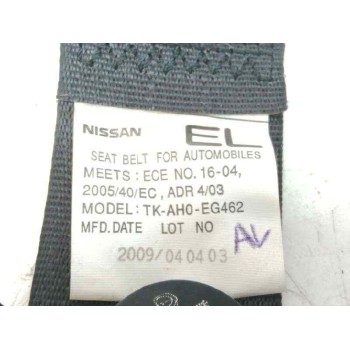 Recambio de cinturon seguridad trasero izquierdo para nissan x-trail (t31) 2.0 dci turbodiesel cat referencia OEM IAM TKAH0EG462