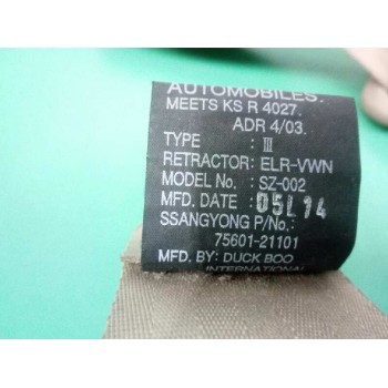 Recambio de cinturon seguridad trasero izquierdo para ssangyong rodius xdi referencia OEM IAM 7560121101  