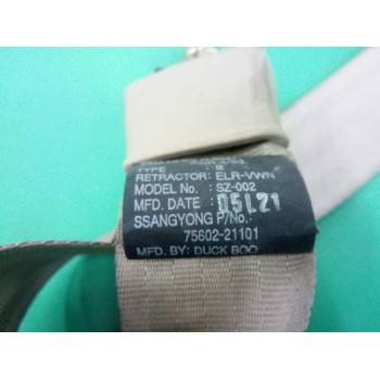Recambio de cinturon seguridad trasero derecho para ssangyong rodius xdi referencia OEM IAM 7560221101 SEGUNDA FILA 