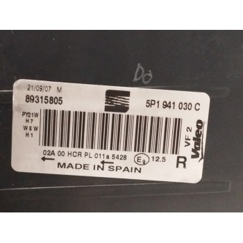 Recambio de faro derecho para seat toledo (5p2) 2.0 tdi referencia OEM IAM 5P1941030C  