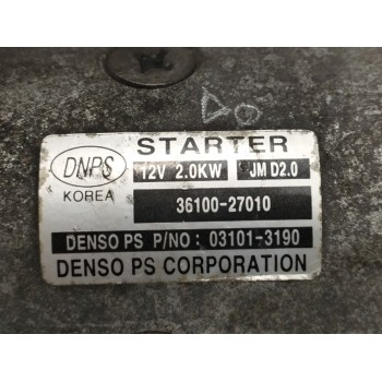 Recambio de motor arranque para kia sportage cup referencia OEM IAM 3610027010 031013190 