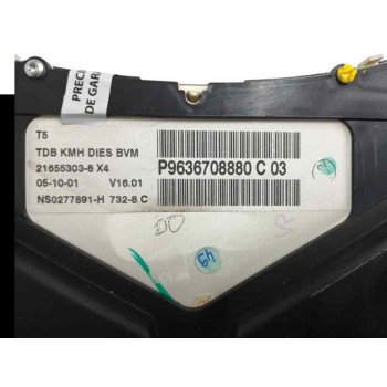 Recambio de cuadro instrumentos para peugeot 307 (s1) 2.0 hdi cat referencia OEM IAM 9636708880  