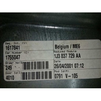Recambio de elevalunas delantero izquierdo para volkswagen golf iv berlina (1j1) conceptline referencia OEM IAM FUNDA 1J3837729A