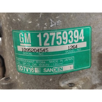 Recambio de compresor aire acondicionado para saab 9-3 cabrio 1.8 cat referencia OEM IAM 12759394 1264 SD7V16