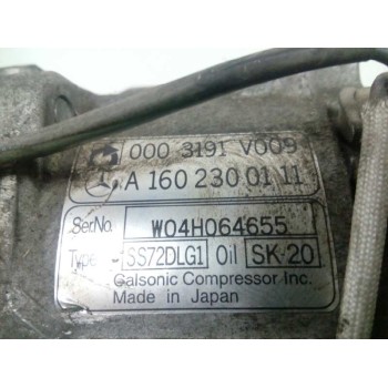 Recambio de compresor aire acondicionado para smart coupe básico (45kw) referencia OEM IAM A1602300111 SS72DLG1 