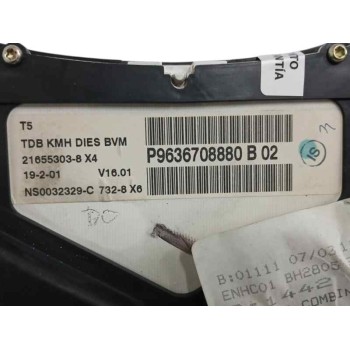 Recambio de cuadro instrumentos para peugeot 307 (s1) 2.0 hdi cat referencia OEM IAM 9636708880  