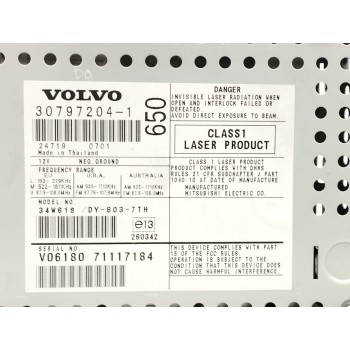 Recambio de sistema audio / radio cd para volvo s60 berlina 2.4 diesel cat referencia OEM IAM 307972041  