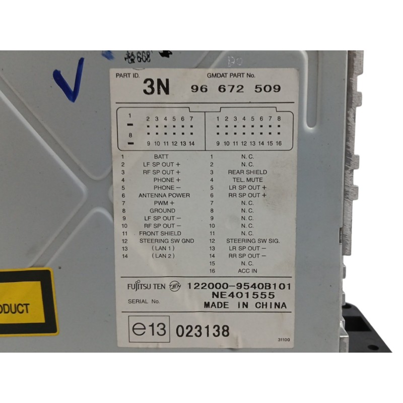 SISTEMA AUDIO / RADIO CD 1220009540B101