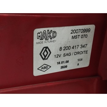 Recambio de piloto trasero derecho para renault megane ii berlina 5p 1.6 16v referencia OEM IAM 8200417347 SIN PORTALAMPARAS 