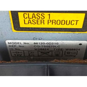 Recambio de sistema audio / radio cd para toyota yaris (ksp9/scp9/nlp9) 1.4 turbodiesel cat referencia OEM IAM 861200D210  