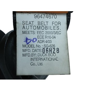 Recambio de cinturon seguridad delantero derecho para chevrolet captiva 2.0 diesel cat referencia OEM IAM 96474670  
