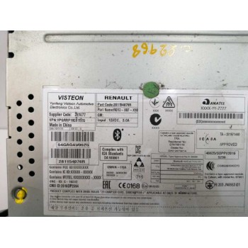 Recambio de sistema audio / radio cd para renault clio iv 1.5 dci diesel fap referencia OEM IAM 281154076R  