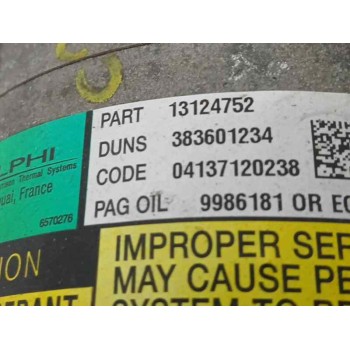 Recambio de compresor aire acondicionado para opel astra h berlina 1.9 cdti referencia OEM IAM 13124752 383601234 