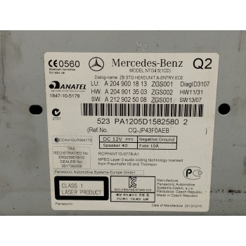 Recambio de sistema audio / radio cd para mercedes-benz clase c (w204) lim. 2.1 cdi cat referencia OEM IAM A2049001813  