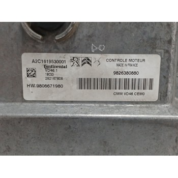 Recambio de centralita motor uce para citroën c4 picasso 1.2 12v e-thp referencia OEM IAM 9826380880 A2C1619530001 