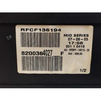 Recambio de cuadro instrumentos para renault megane ii coupe/cabrio 1.6 16v referencia OEM IAM 8200364027  