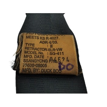 Recambio de cinturon seguridad trasero izquierdo para ssangyong rexton 2.9 turbodiesel cat referencia OEM IAM 7560008005  