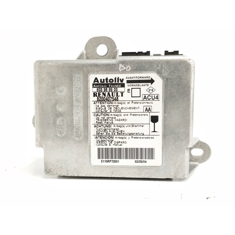 Recambio de centralita airbag para renault megane ii coupe/cabrio luxe privilege referencia OEM IAM 8200407548 603989900 