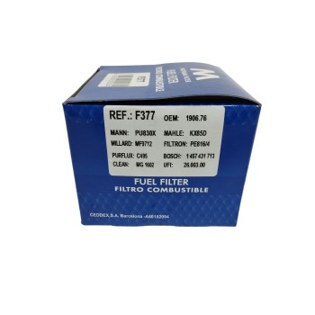 Recambio de filtro gasoil para peugeot dw10 2.0 cc diesel 8 valvulas referencia OEM IAM 1457431713 KX85D 