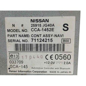 Recambio de sistema navegacion gps para nissan qashqai (j10) 2.0 dci turbodiesel cat referencia OEM IAM 25915JG40A  