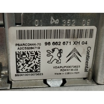 Recambio de sistema audio / radio cd para peugeot 308 1.6 16v referencia OEM IAM 96662671XH A2C53284719 