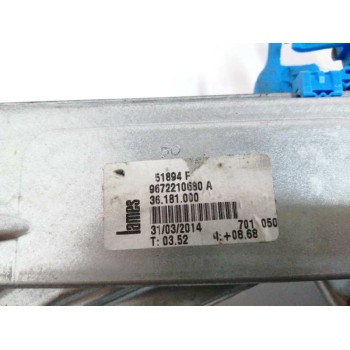 Recambio de elevalunas delantero derecho para citroën c3 picasso 1.4 16v referencia OEM IAM 9672210680 36181000 