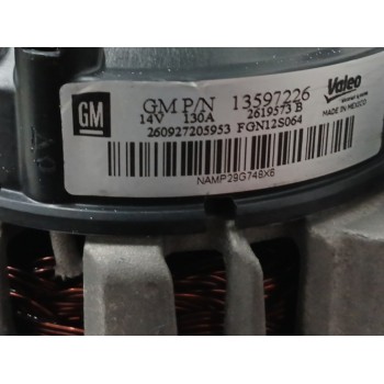 Recambio de alternador para opel adam 1.4 16v referencia OEM IAM 13597226 130A 2619573B