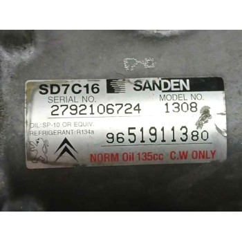 Recambio de compresor aire acondicionado para citroën c4 picasso 2.0 hdi fap cat (rhr / dw10bted4) referencia OEM IAM 9651911380