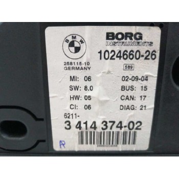 Recambio de cuadro instrumentos para bmw x3 (e83) 2.5 24v referencia OEM IAM 62113414374 OBSERVAR FOTOS 102466026
