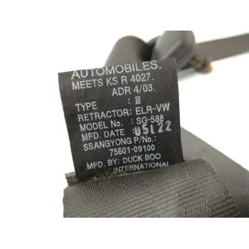 Recambio de cinturon seguridad trasero izquierdo para ssangyong kyron 200 xdi 2wd referencia OEM IAM 7560109100  