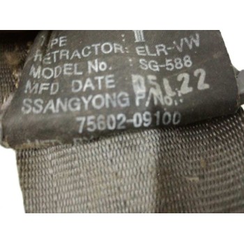 Recambio de cinturon seguridad trasero derecho para ssangyong kyron 200 xdi 2wd referencia OEM IAM 7560209100  